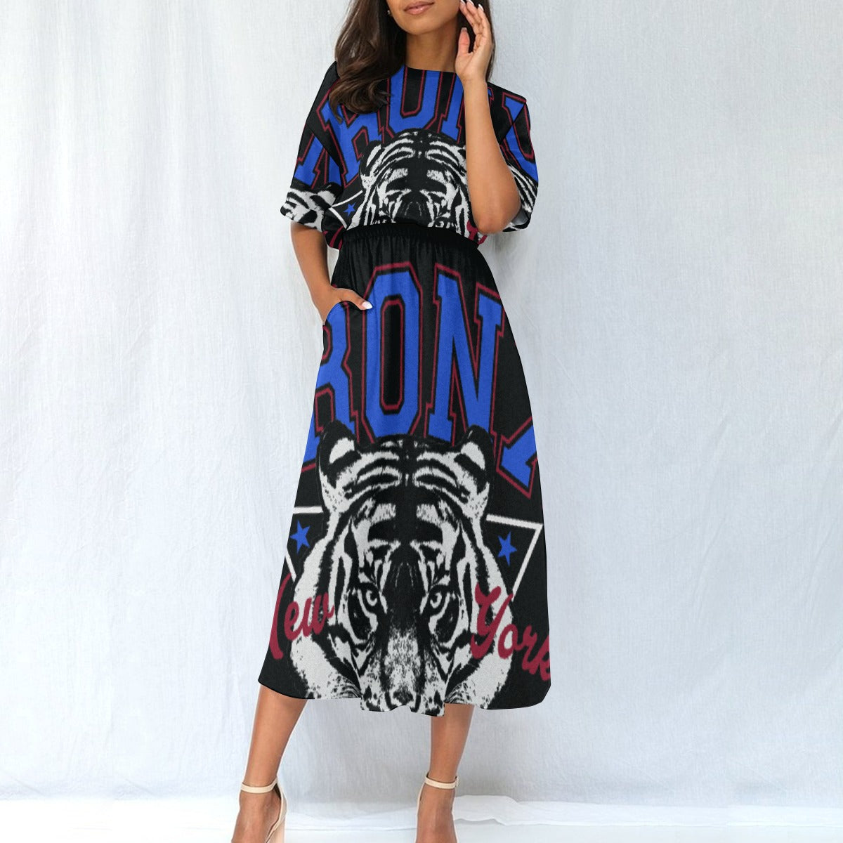 All-Over Print Women's Elastic Waist Dress