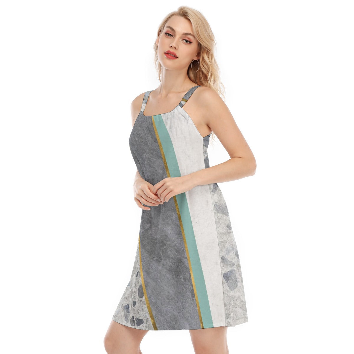 All-Over Print Women's O-neck Cami Dress