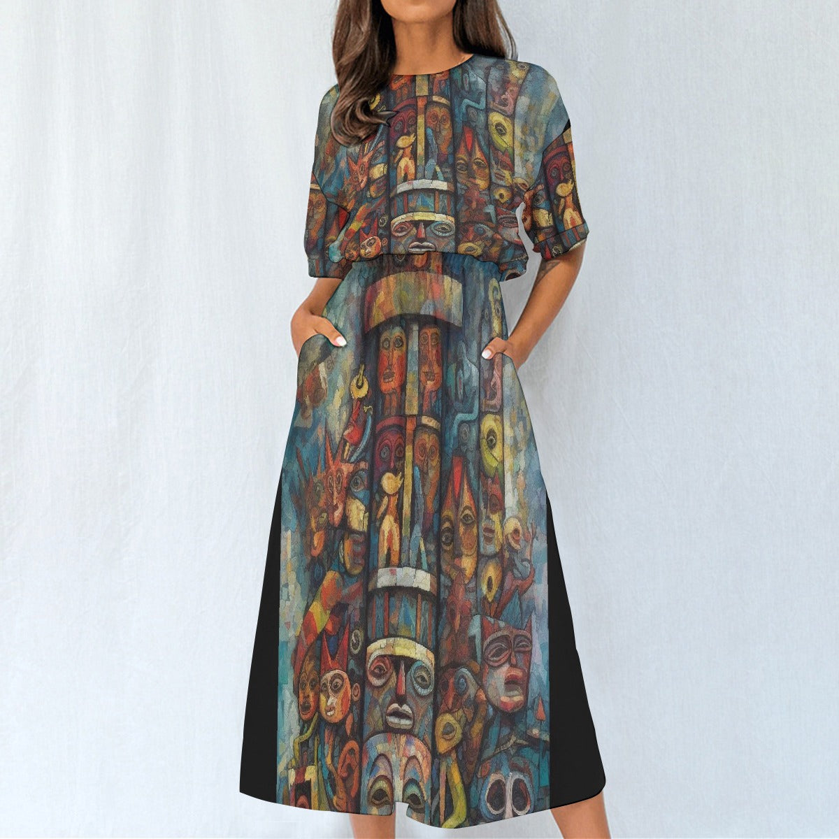 All-Over Print Women's Elastic Waist Dress