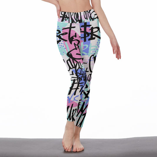 All-Over Print Women's High Waist Leggings | Side Stitch Closure