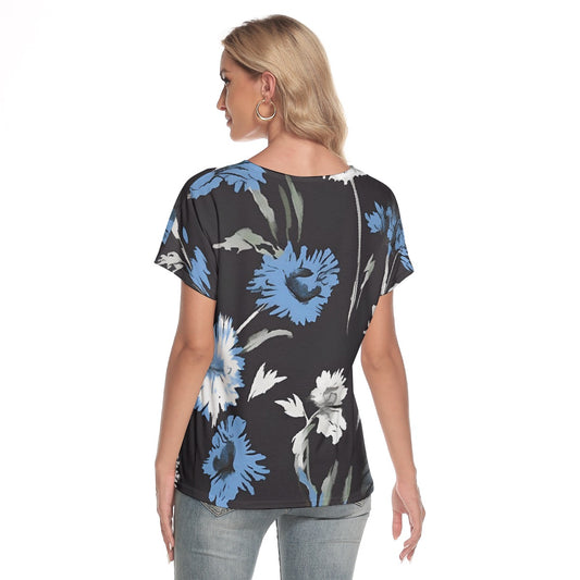 All-Over Print Women's Loose V-neck Short Sleeve T-shirt