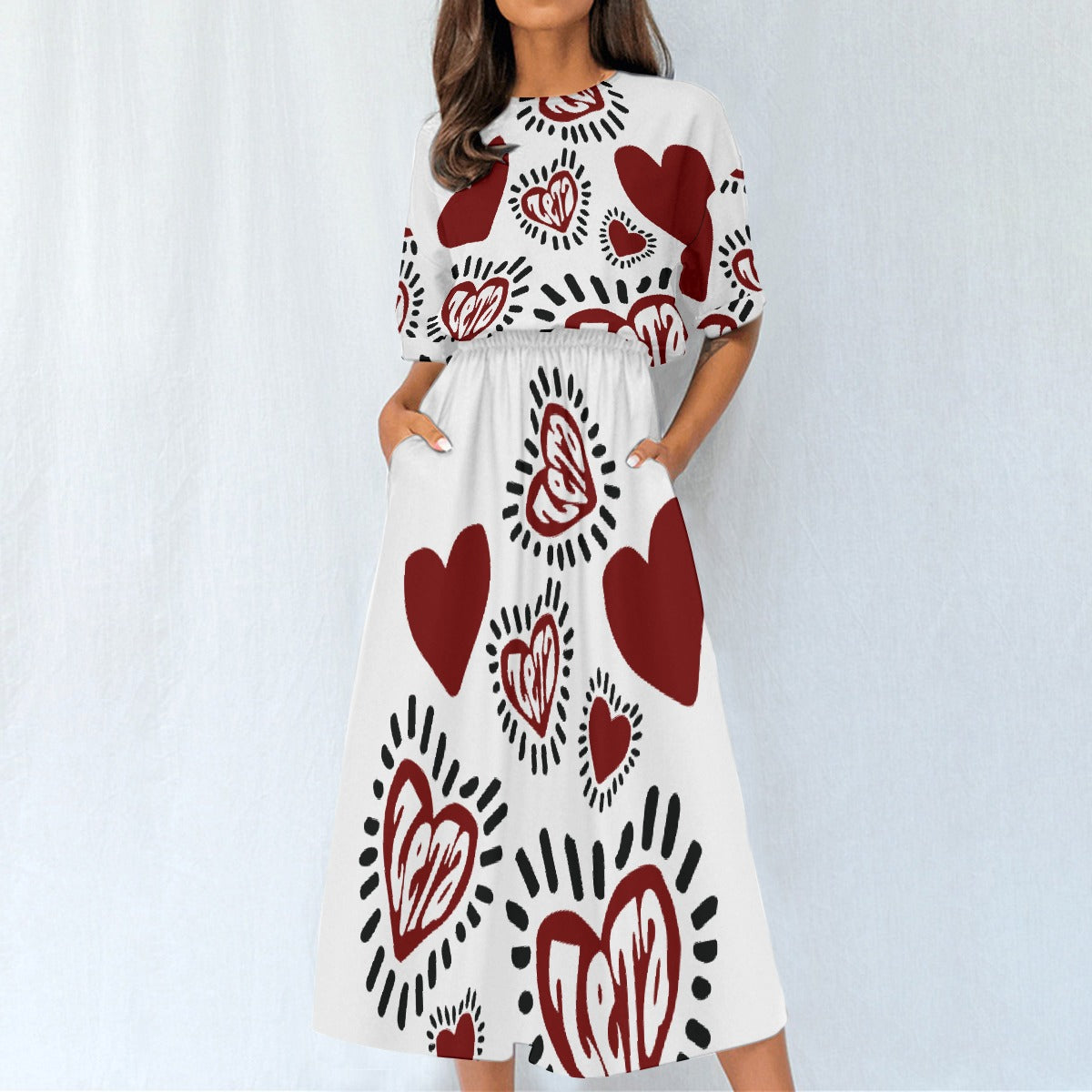 All-Over Print Women's Elastic Waist Dress