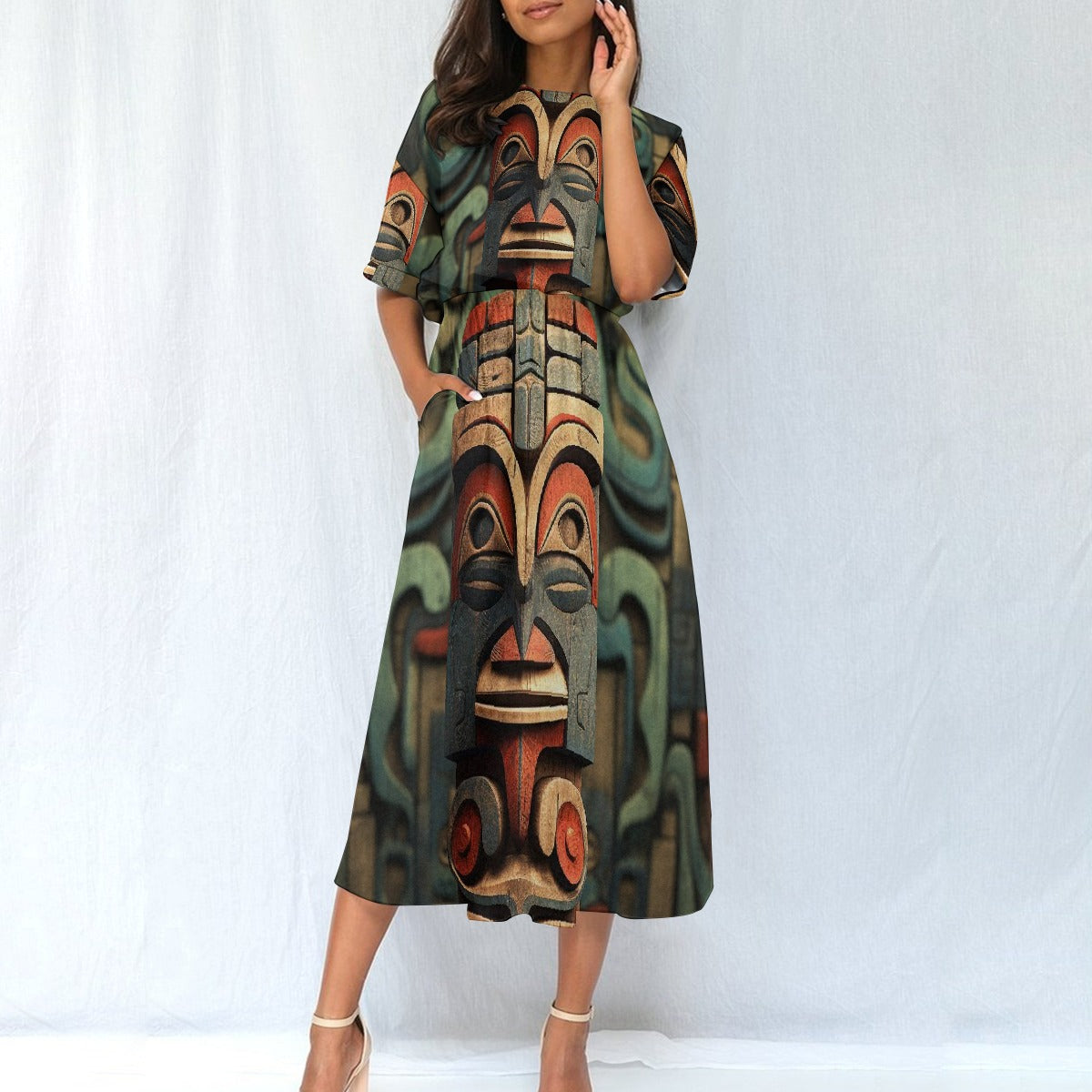 All-Over Print Women's Elastic Waist Dress