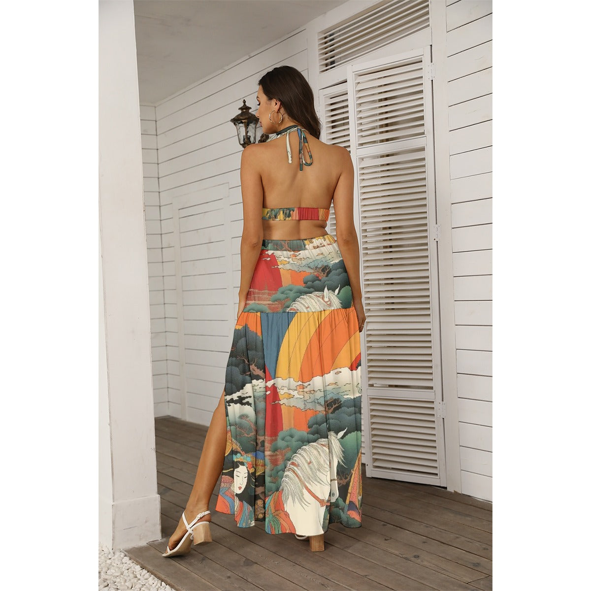 All-Over Print Women's Tie Back Wrap Dress