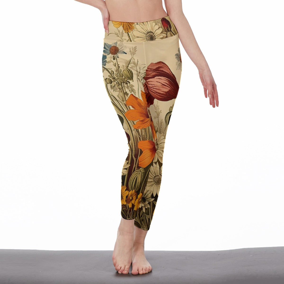 All-Over Print Women's High Waist Leggings | Side Stitch Closure