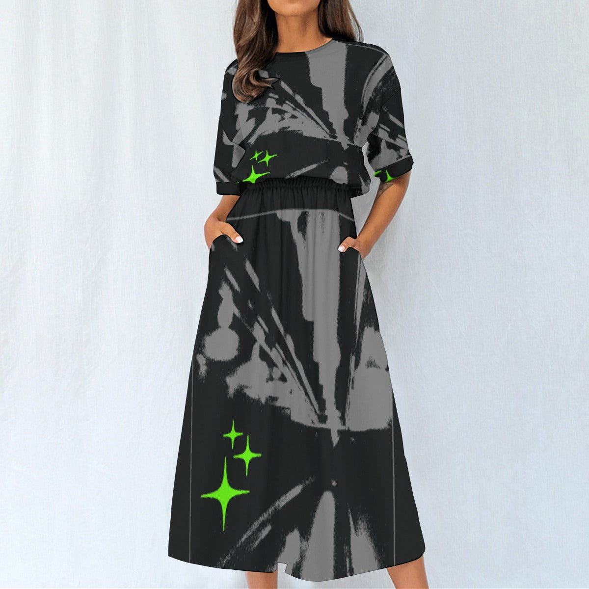 All-Over Print Women's Elastic Waist Dress