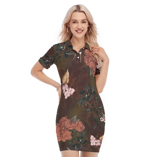 All-Over Print Women's Polo Collar Dress