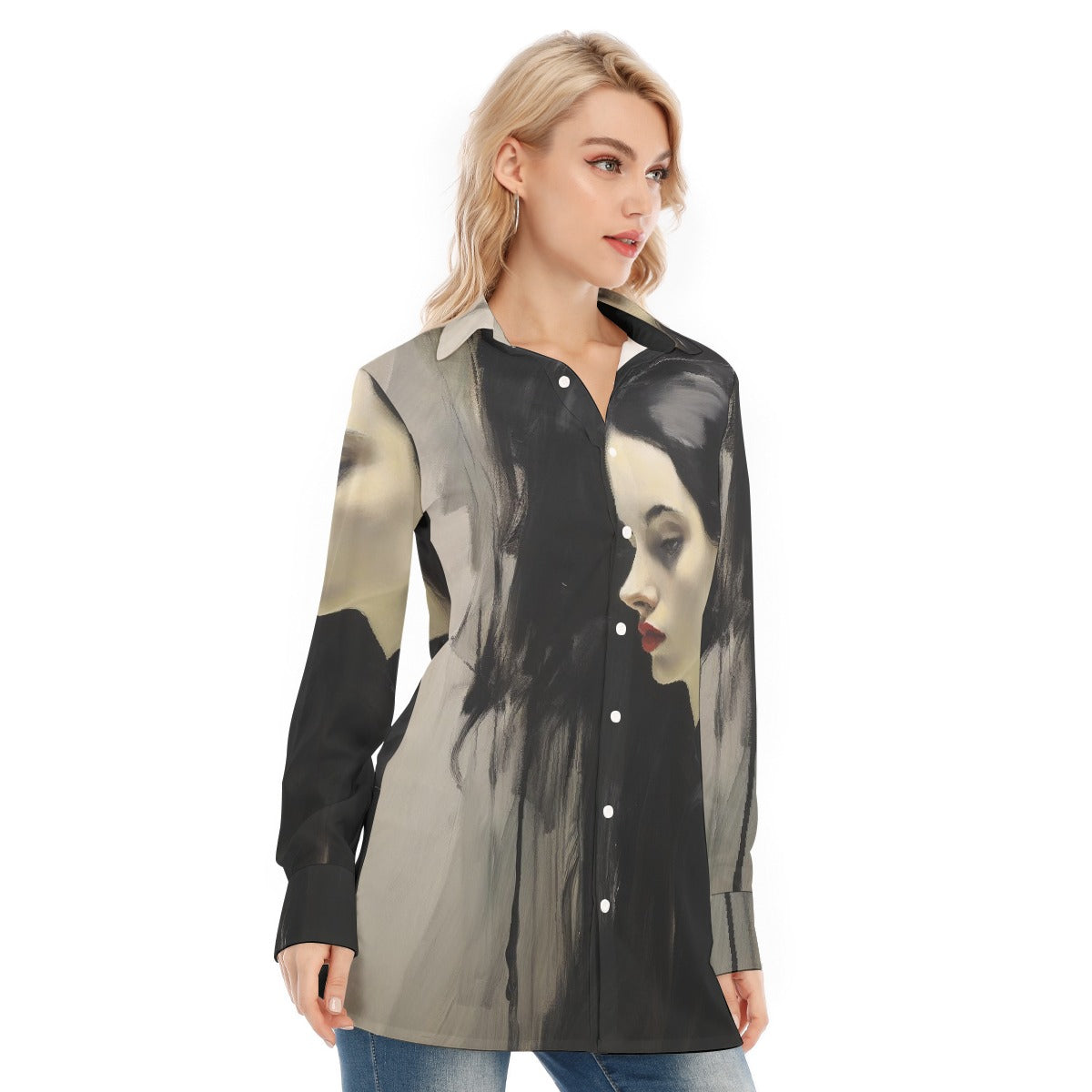 All-Over Print Women's Long Shirt