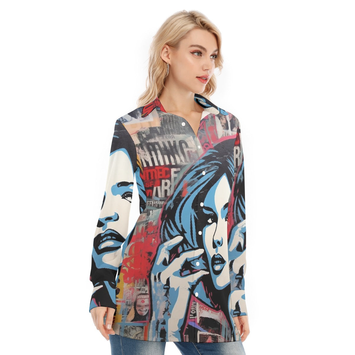 All-Over Print Women's Long Shirt