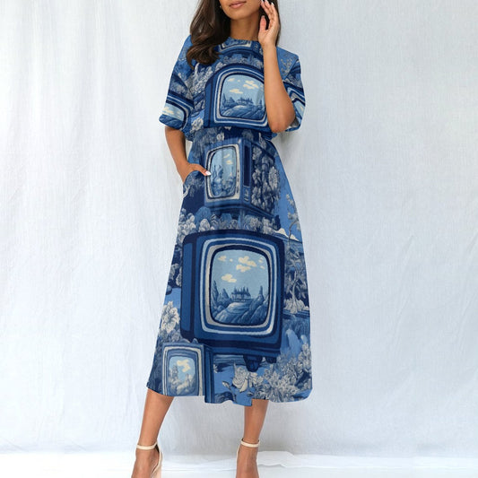 All-Over Print Women's Elastic Waist Dress