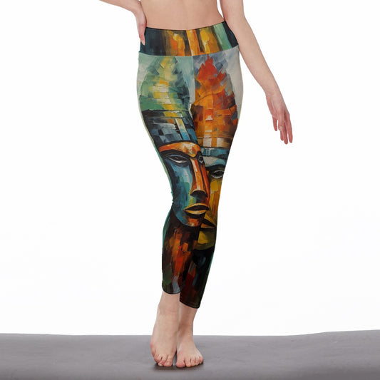 All-Over Print Women's High Waist Leggings | Side Stitch Closure