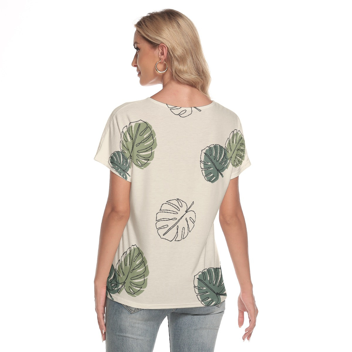 All-Over Print Women's Loose V-neck Short Sleeve T-shirt