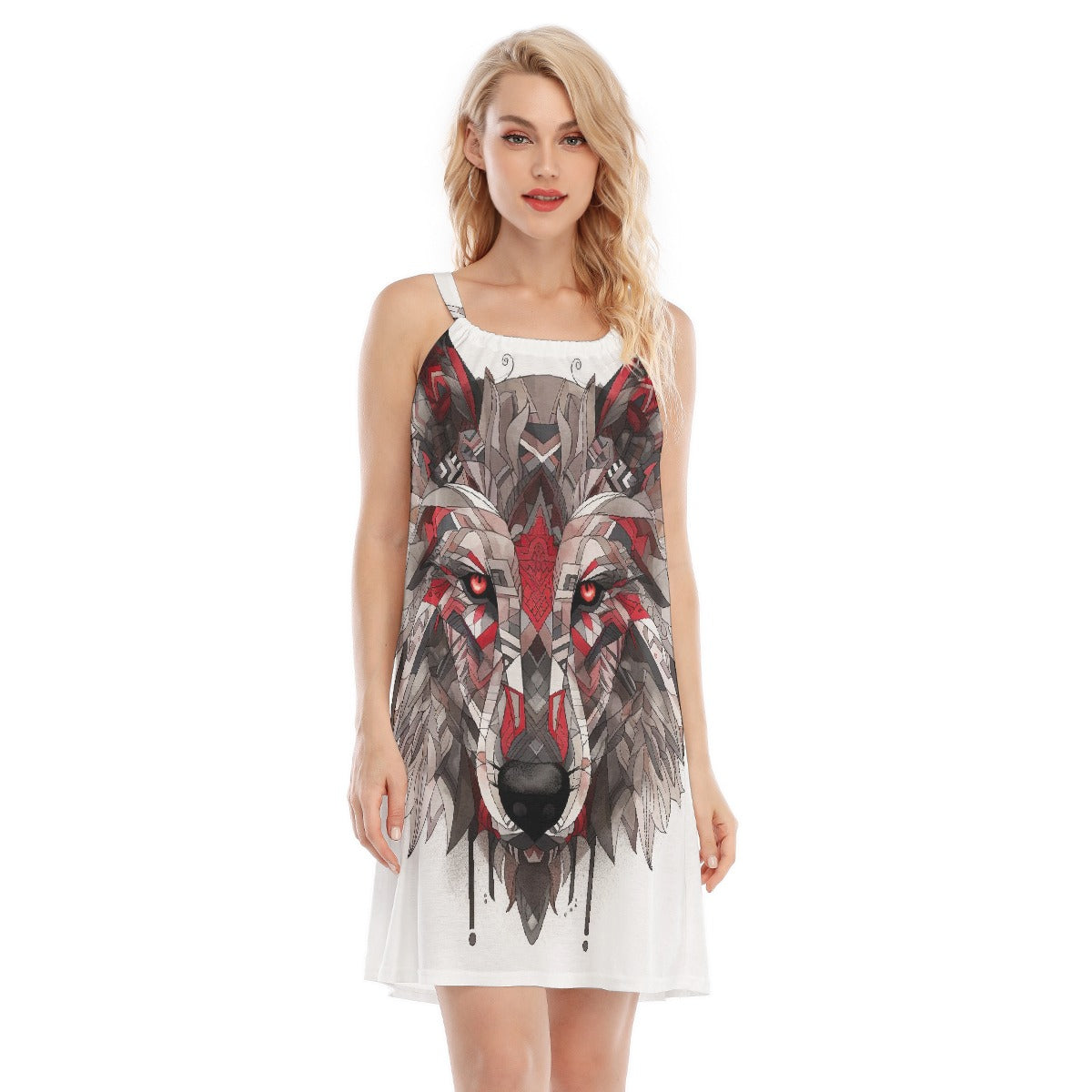 All-Over Print Women's O-neck Cami Dress