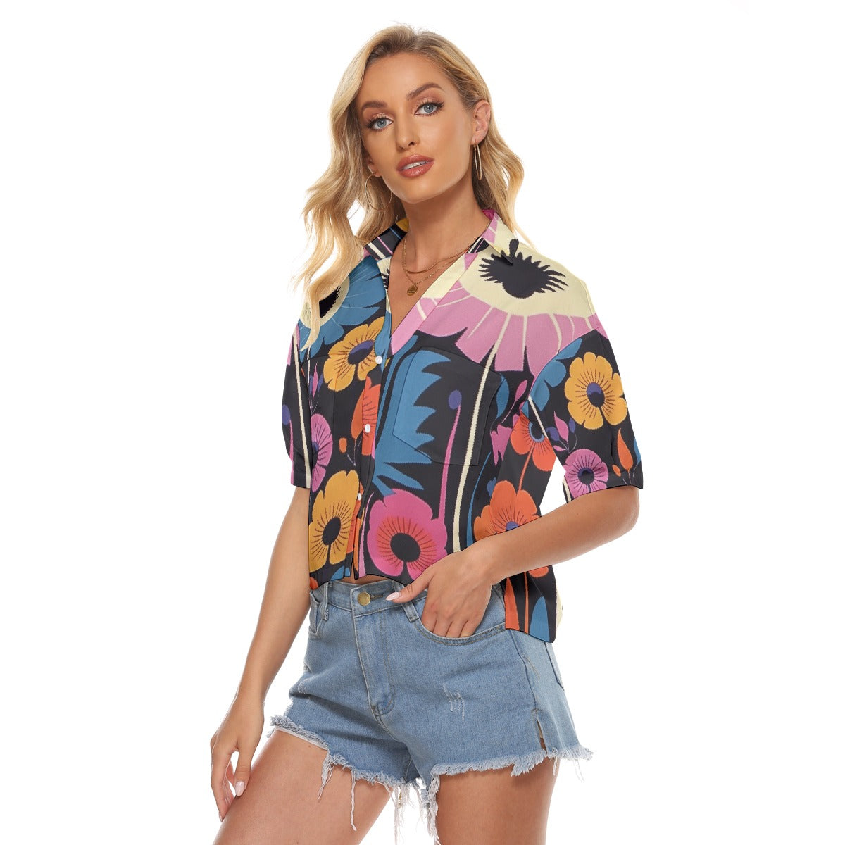 All-Over Print Women's V-neck Shirts