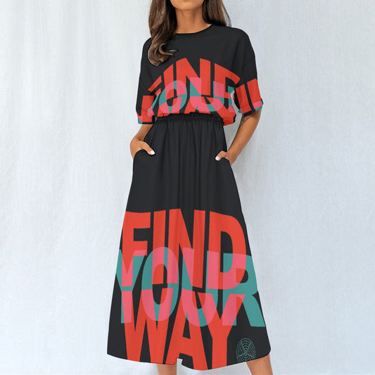 All-Over Print Women's Elastic Waist Dress