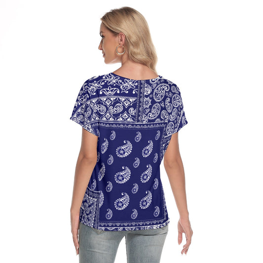 All-Over Print Women's Loose V-neck Short Sleeve T-shirt