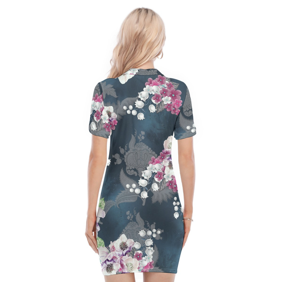 All-Over Print Women's Polo Collar Dress