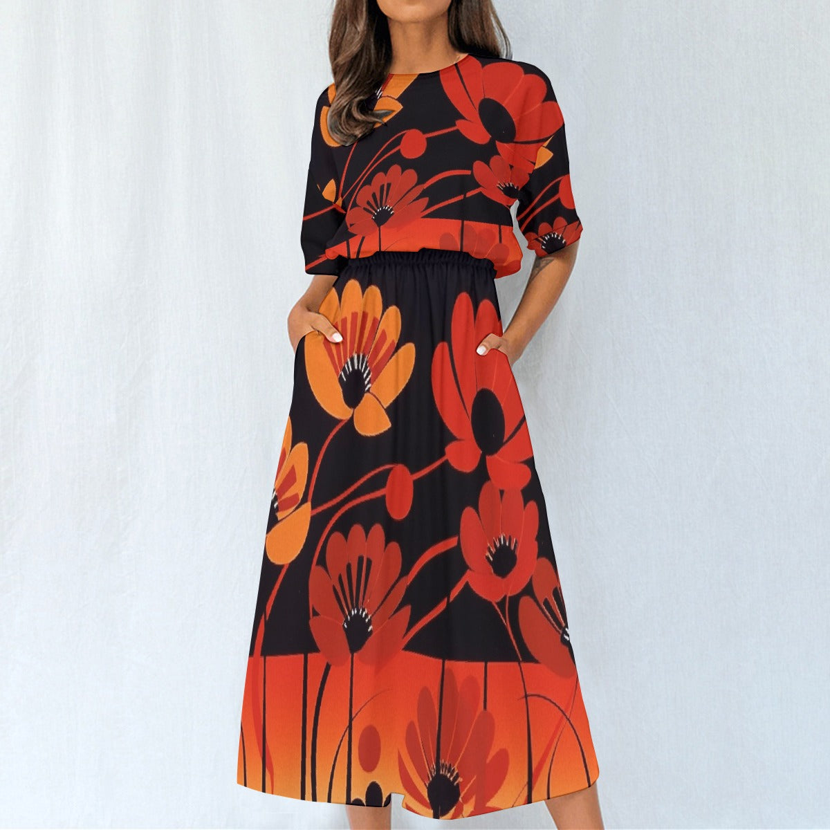 All-Over Print Women's Elastic Waist Dress