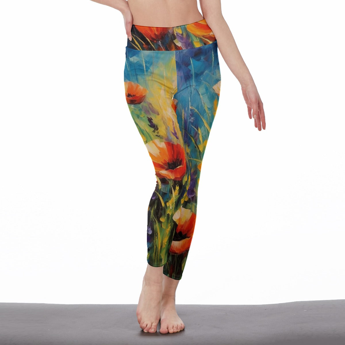 All-Over Print Women's High Waist Leggings | Side Stitch Closure