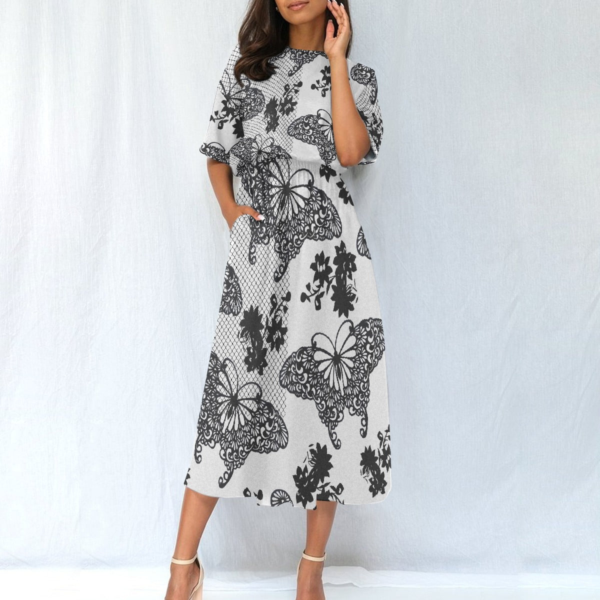 All-Over Print Women's Elastic Waist Dress