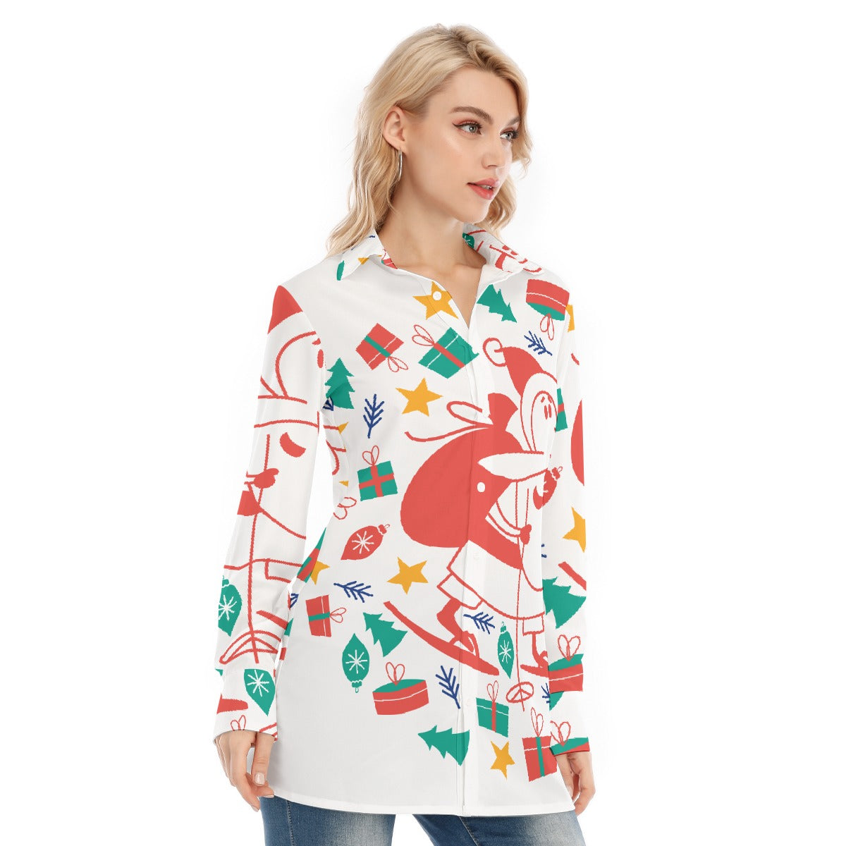 All-Over Print Women's Long Shirt