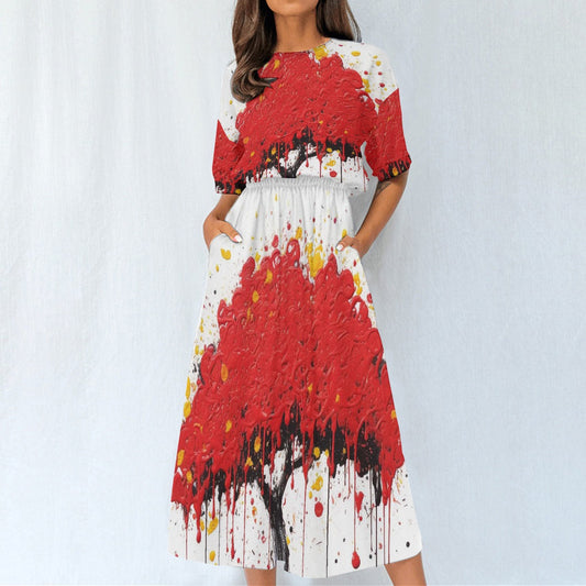 All-Over Print Women's Elastic Waist Dress