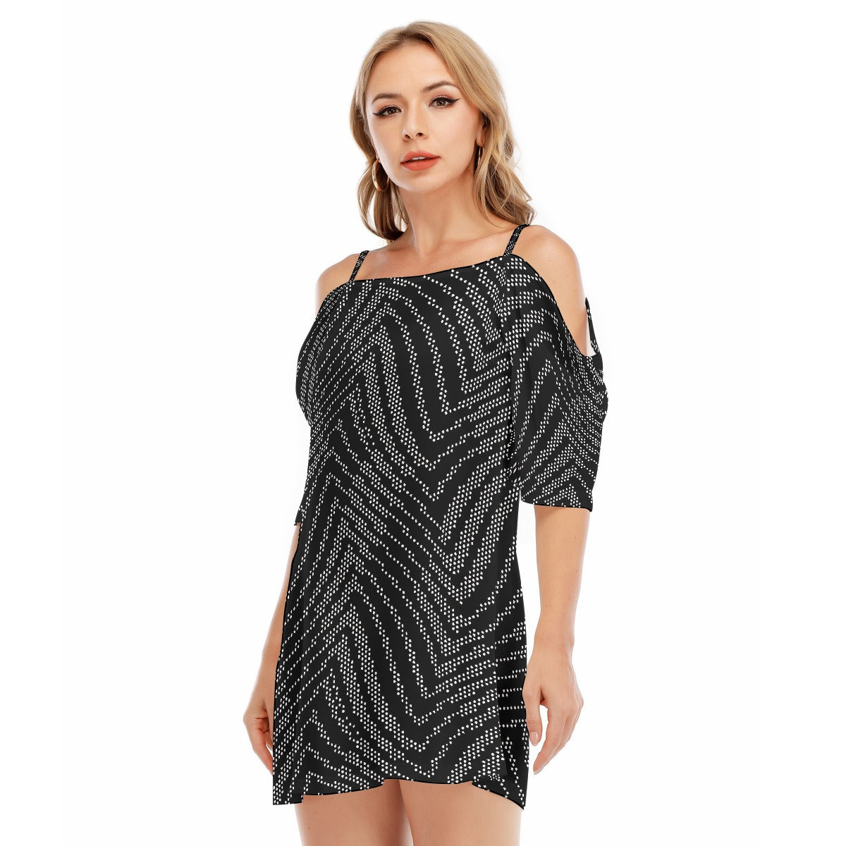 All-Over Print Women's Off-shoulder Cami Dress