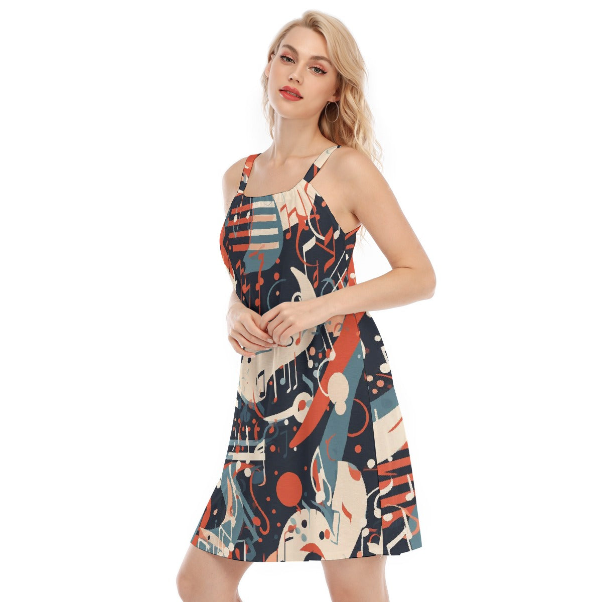 All-Over Print Women's O-neck Cami Dress