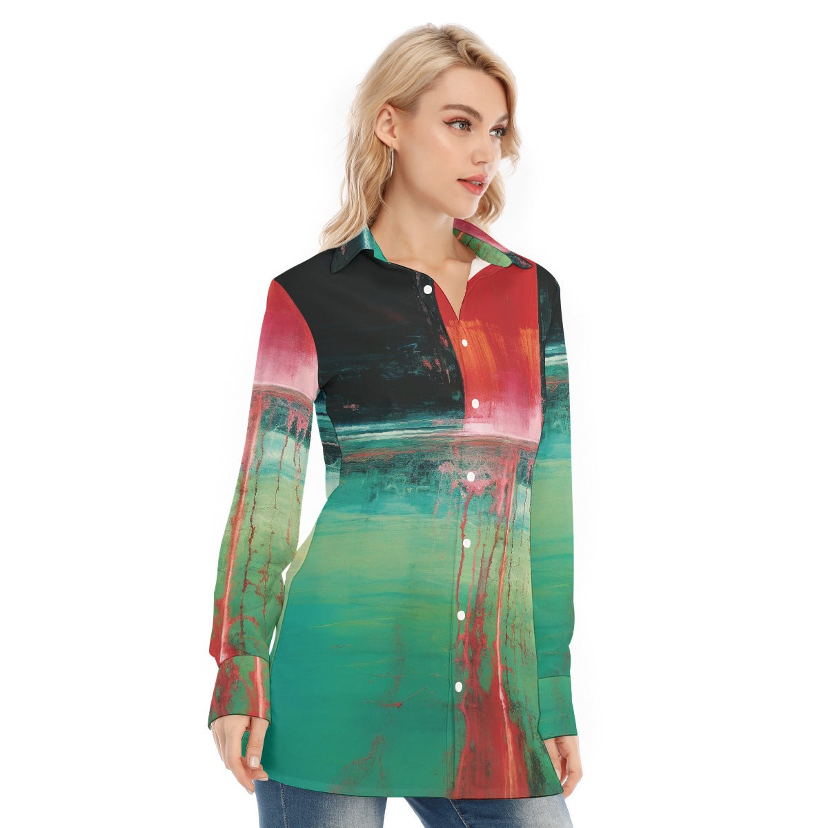 All-Over Print Women's Long Shirt