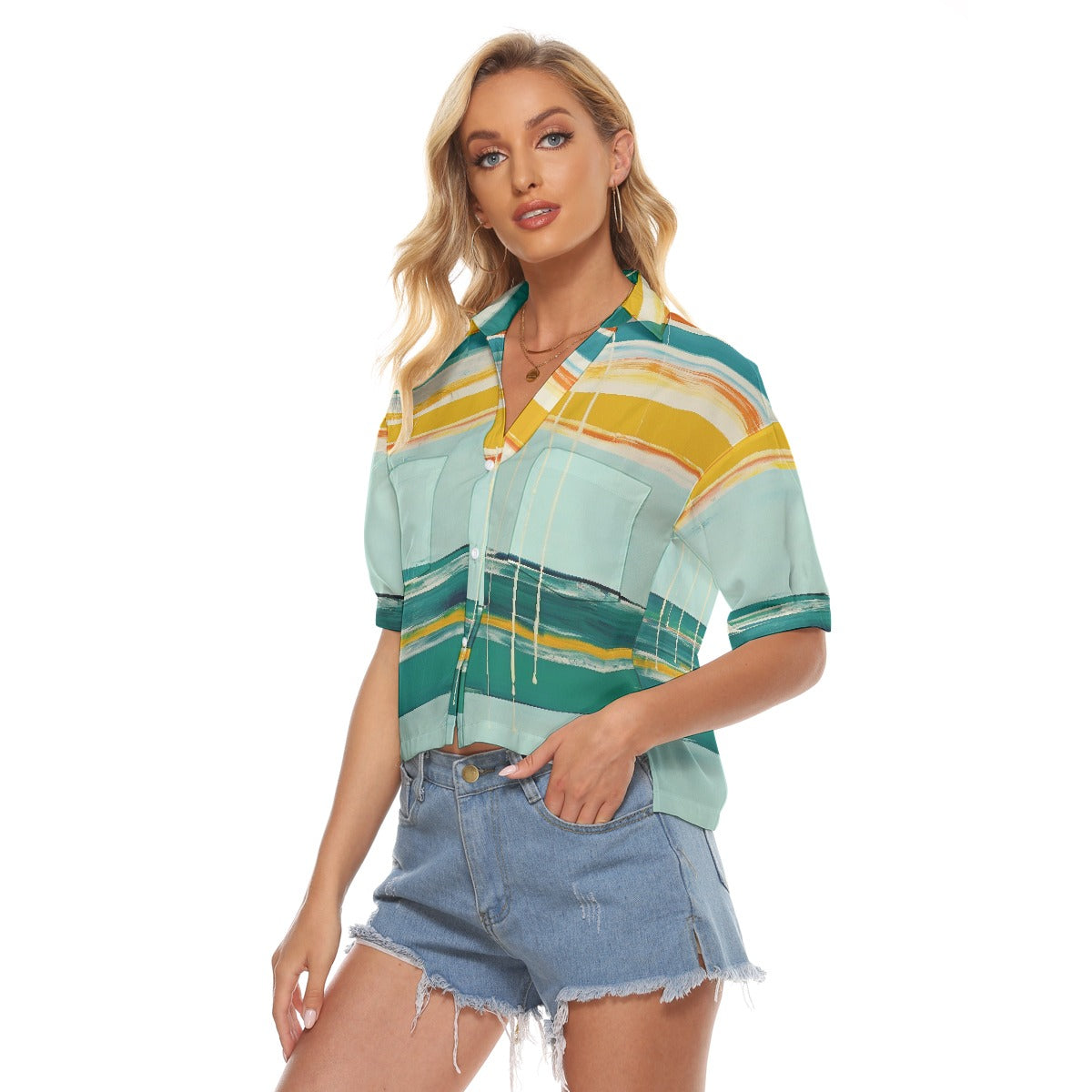 All-Over Print Women's V-neck Shirts