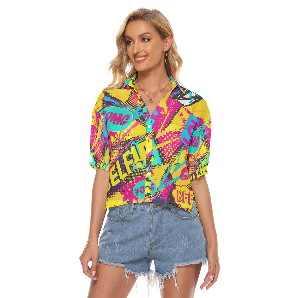 All-Over Print Women's V-neck Shirts