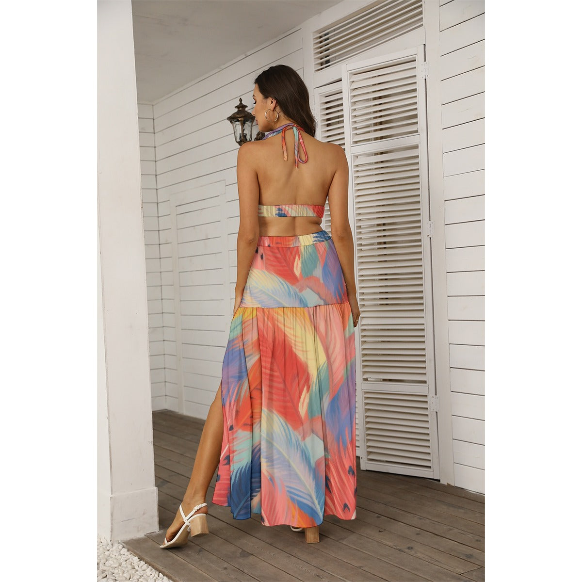 All-Over Print Women's Tie Back Wrap Dress