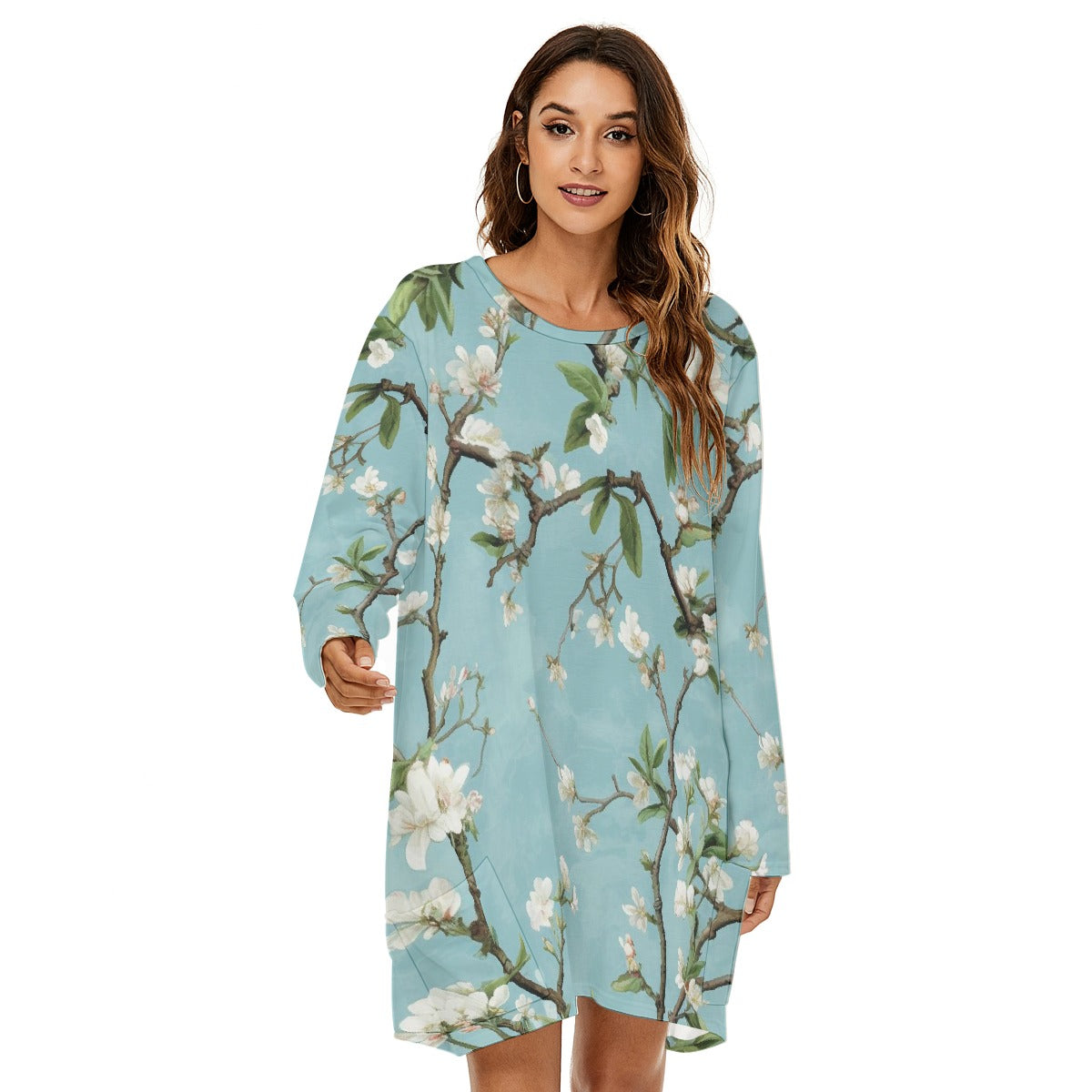 All-Over Print  Women's Loose Crew Neck Dress