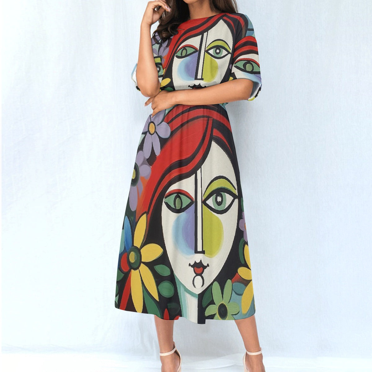 All-Over Print Women's Elastic Waist Dress