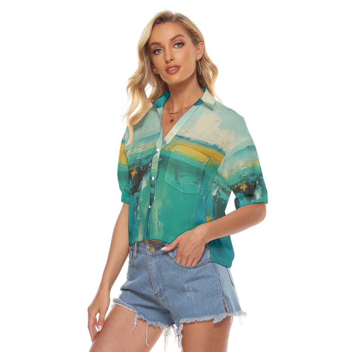 All-Over Print Women's V-neck Shirts