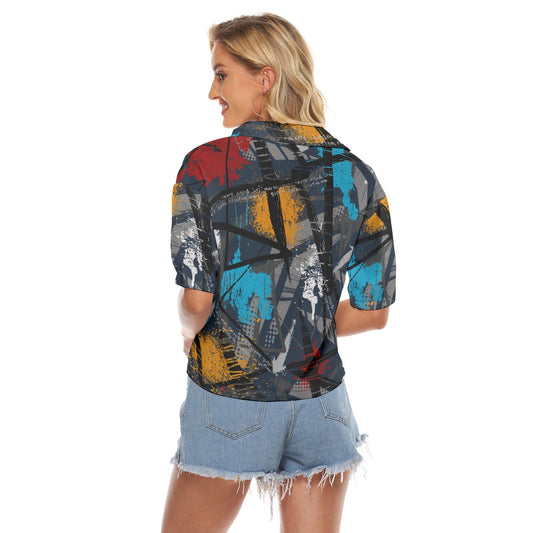 All-Over Print Women's V-neck Shirts