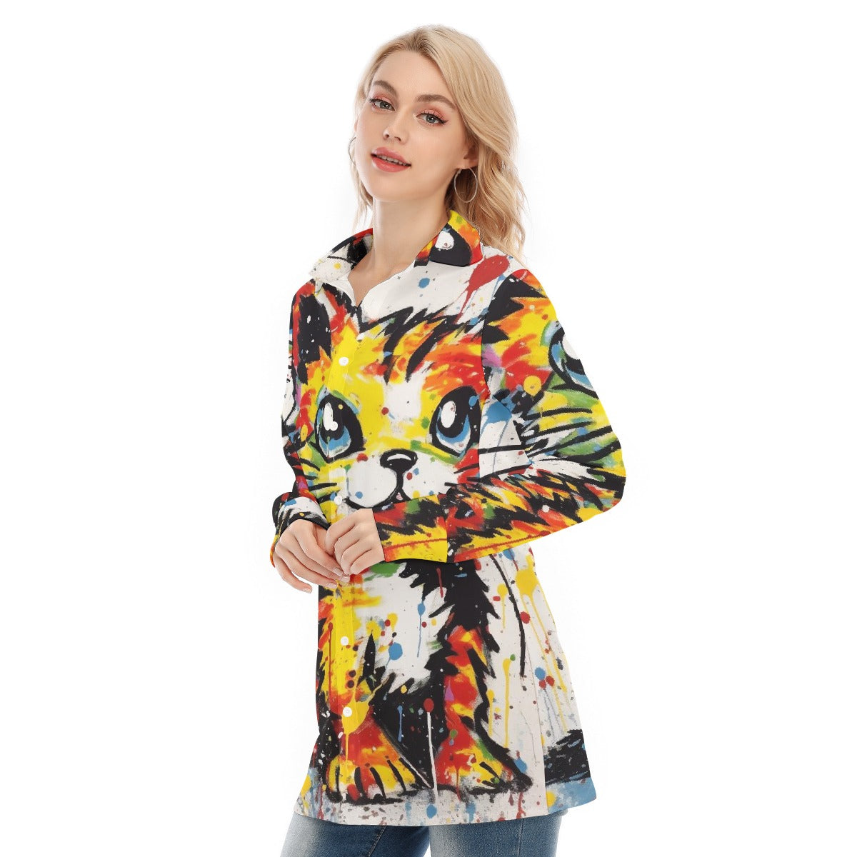 All-Over Print Women's Long Shirt