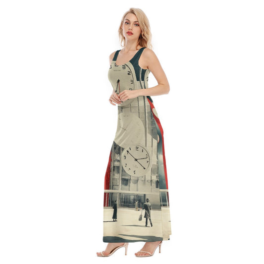 All-Over Print Women's Vest Dress | Length To Ankle