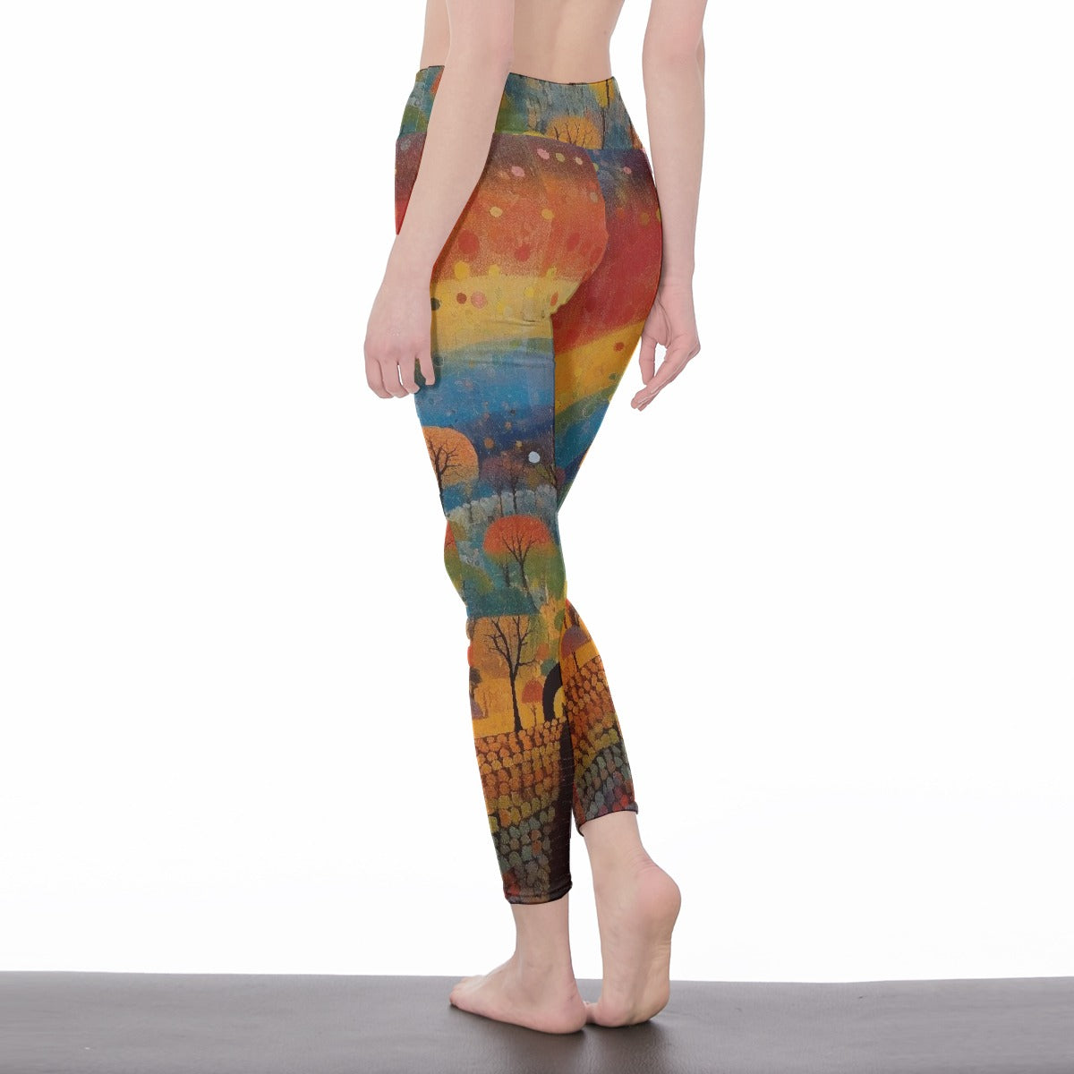 All-Over Print Women's High Waist Leggings | Side Stitch Closure