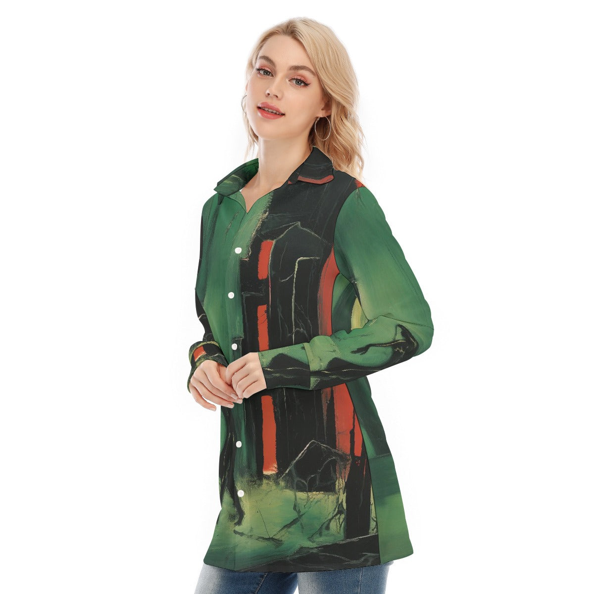 All-Over Print Women's Long Shirt