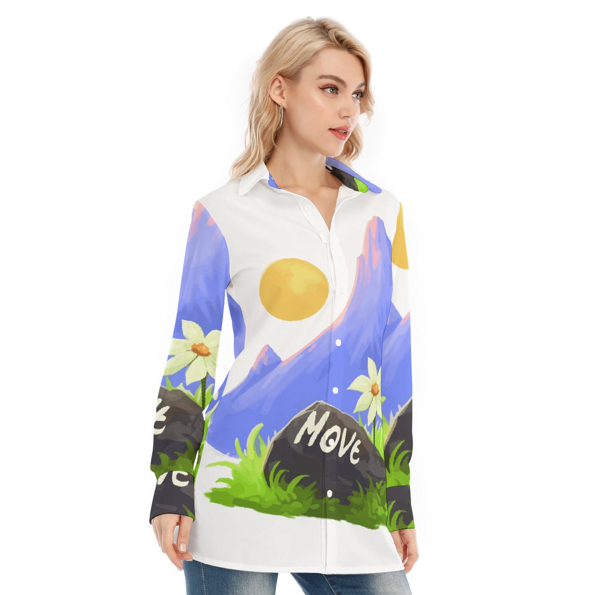 All-Over Print Women's Long Shirt