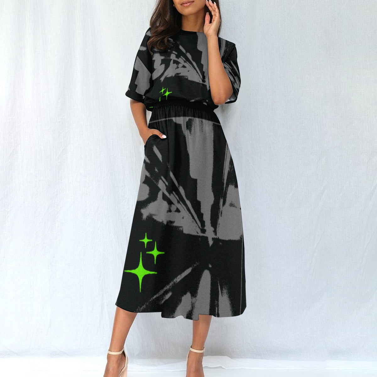 All-Over Print Women's Elastic Waist Dress