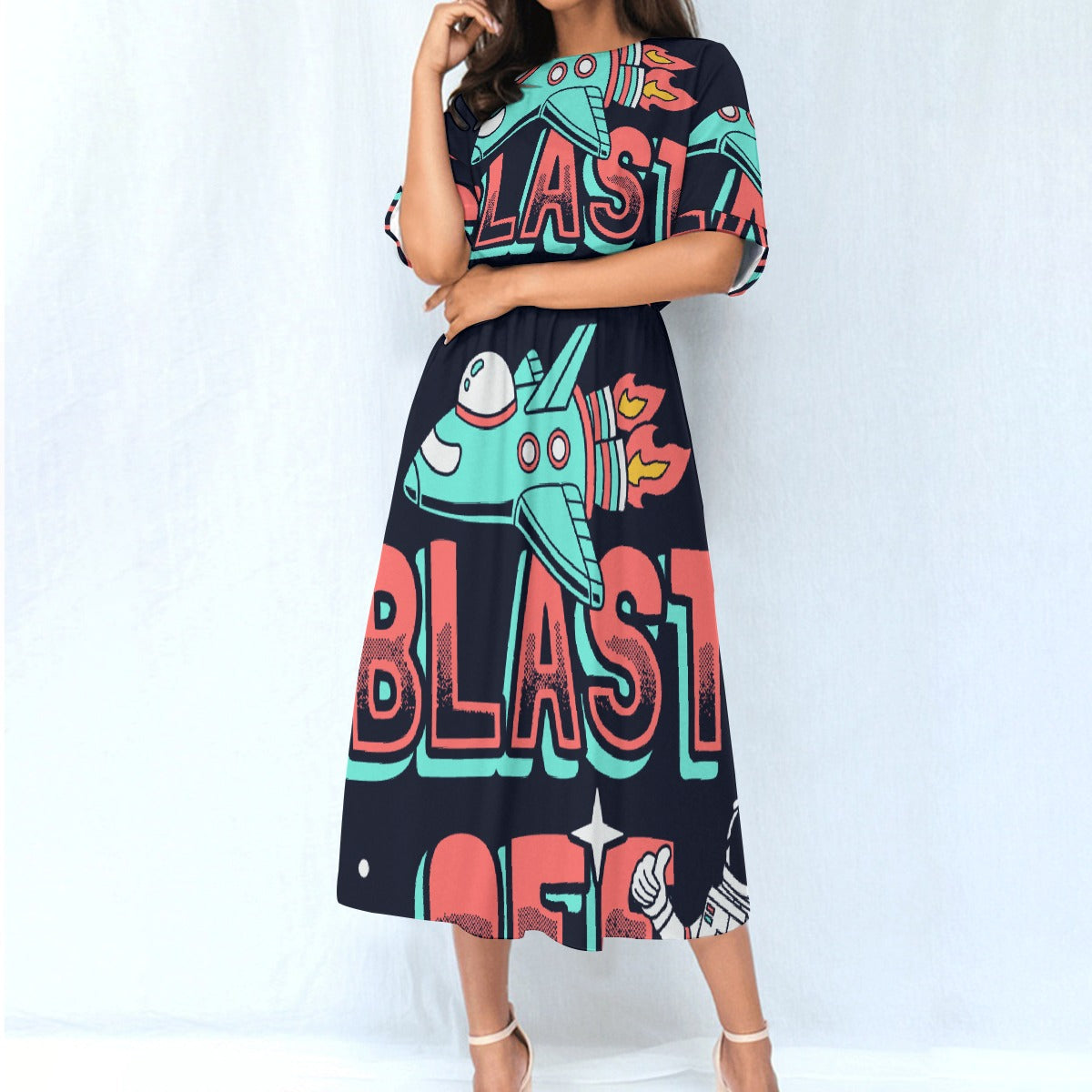 All-Over Print Women's Elastic Waist Dress