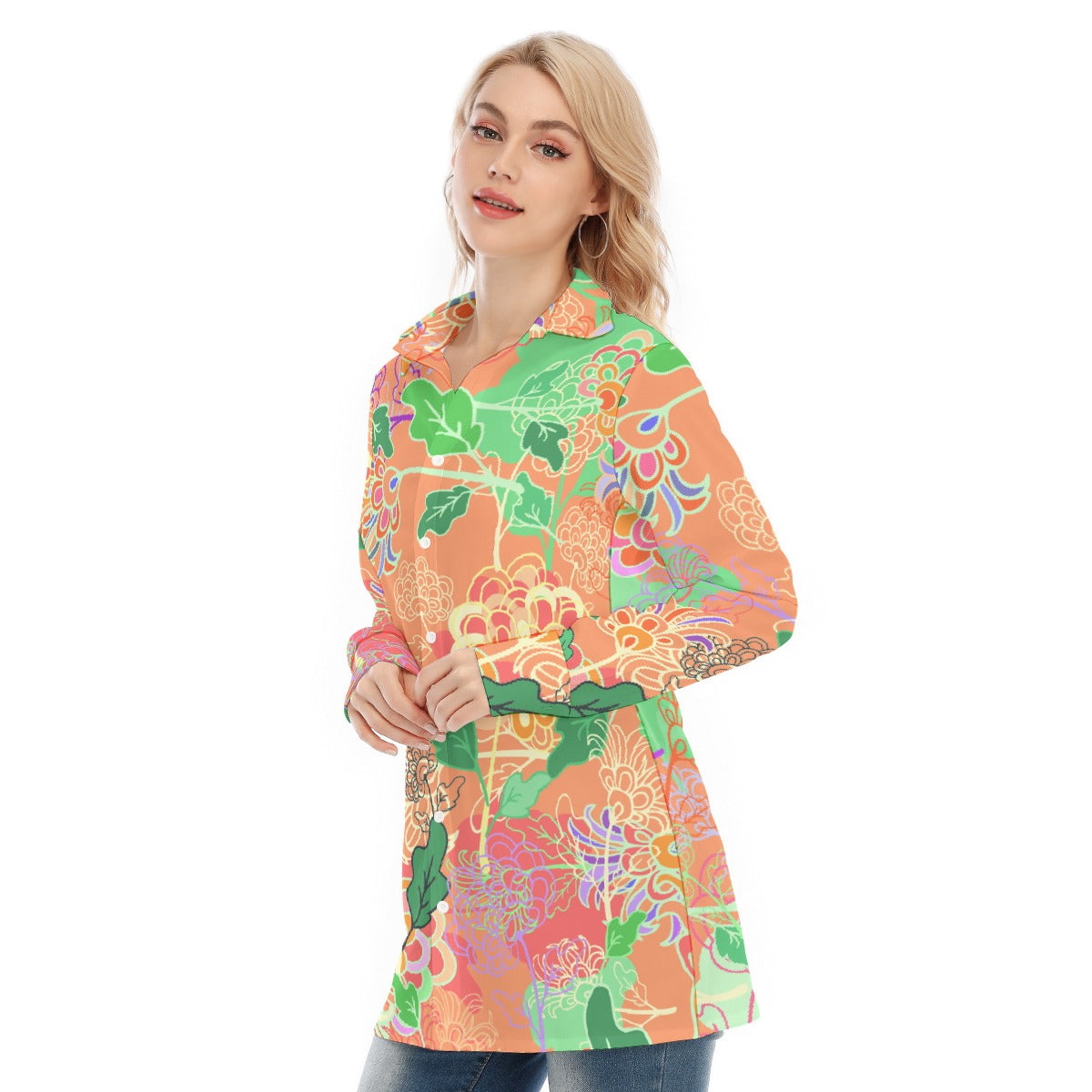 All-Over Print Women's Long Shirt