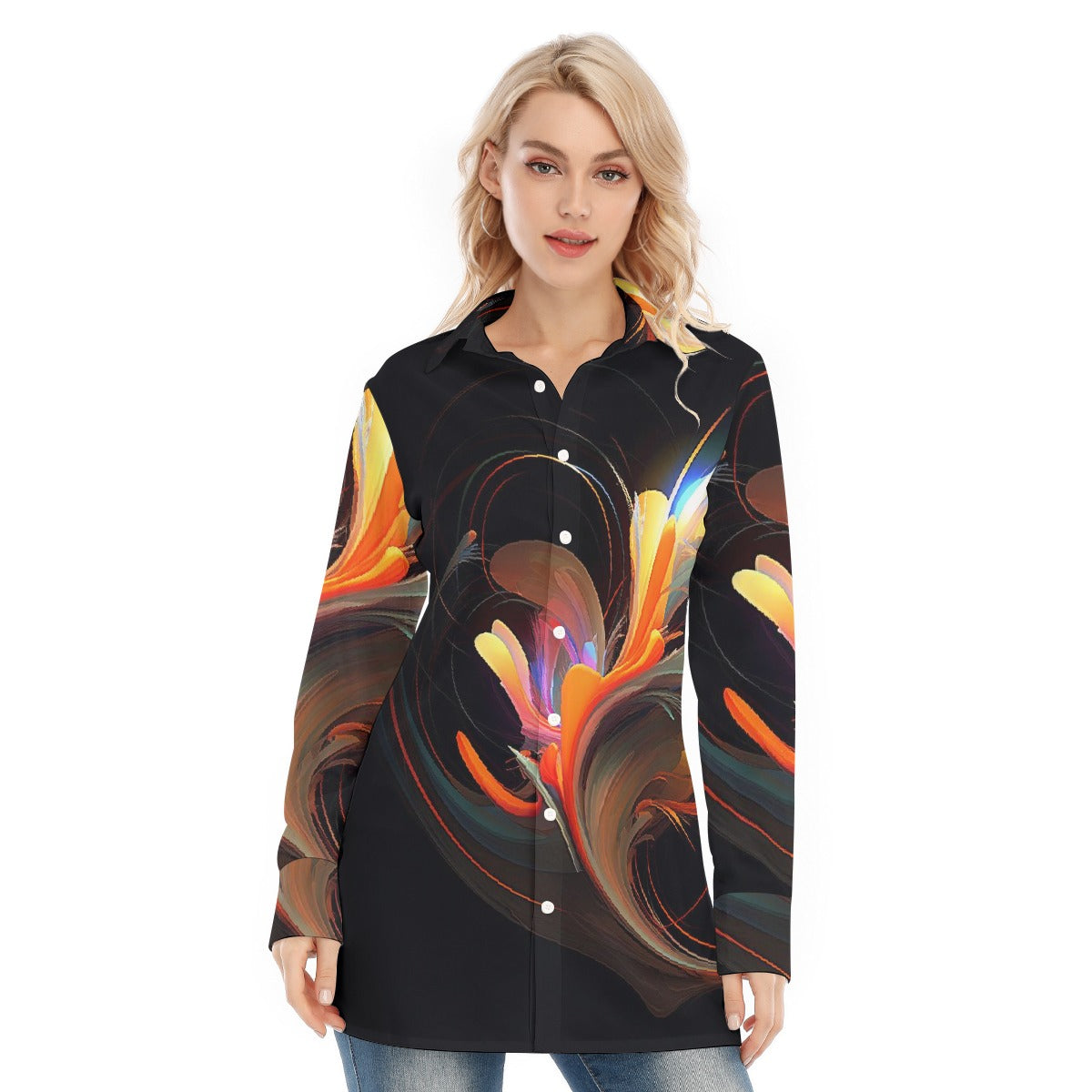 All-Over Print Women's Long Shirt