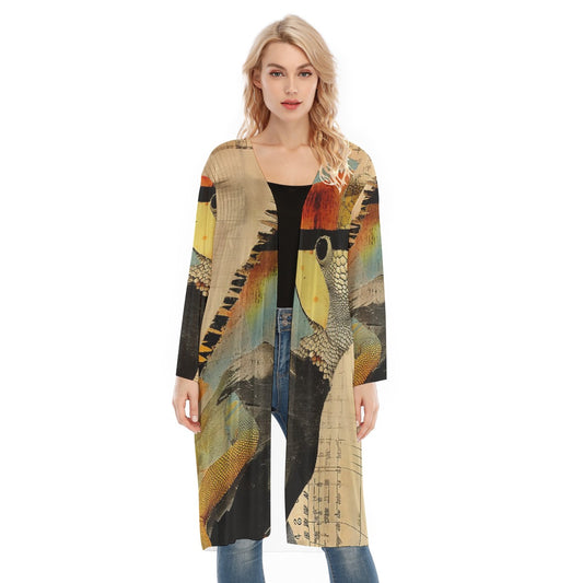 All- Over Print Women's Long Sleeve Mesh Cardigan