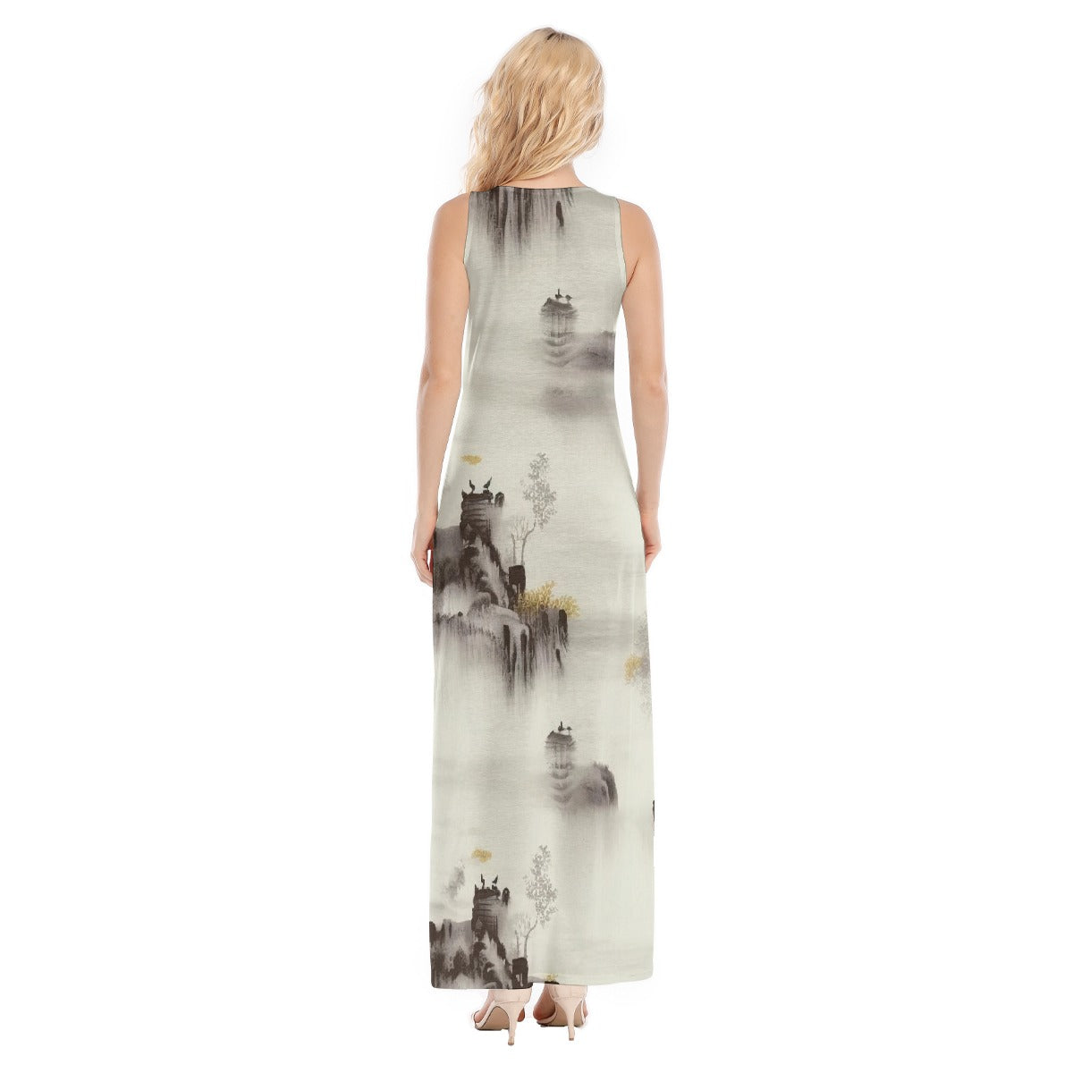 All-Over Print Women's Vest Dress | Length To Ankle