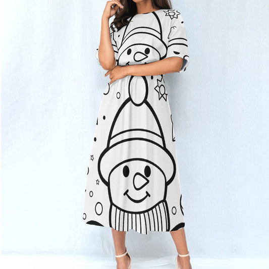 All-Over Print Women's Elastic Waist Dress