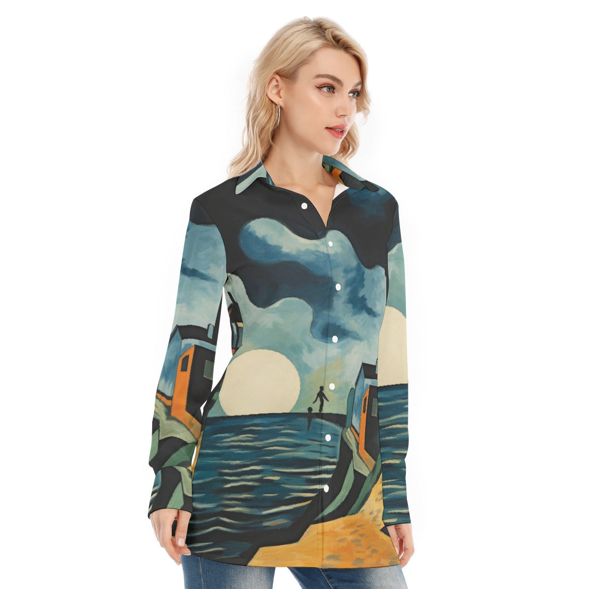 All-Over Print Women's Long Shirt