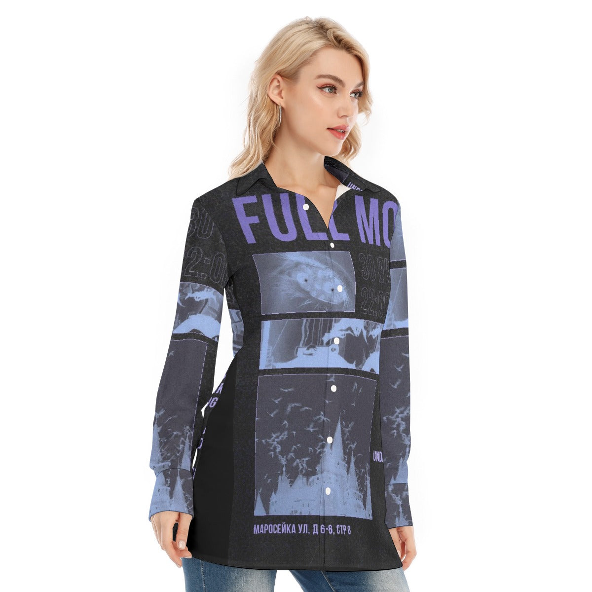 All-Over Print Women's Long Shirt